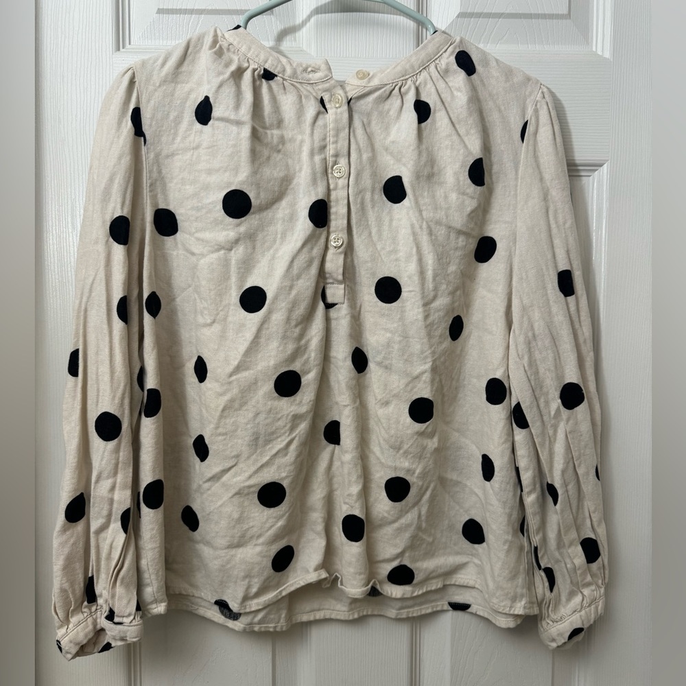 Cream polka dot blouse WHO WHAT WEAR